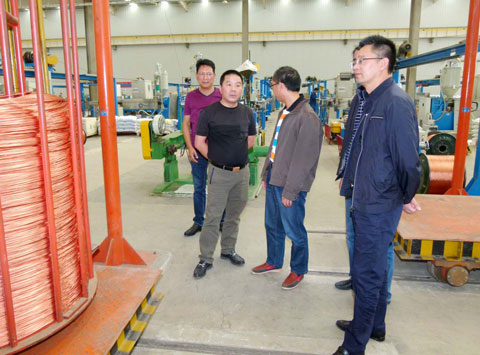 張建友董事長(zhǎng)視察電線公司電纜生產(chǎn)線